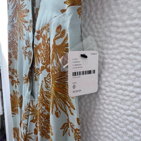 NWT FREE PEOPLE BE THE ONE JUMPSUIT 0 XS BLUE GOLD - Picture 3 of 6